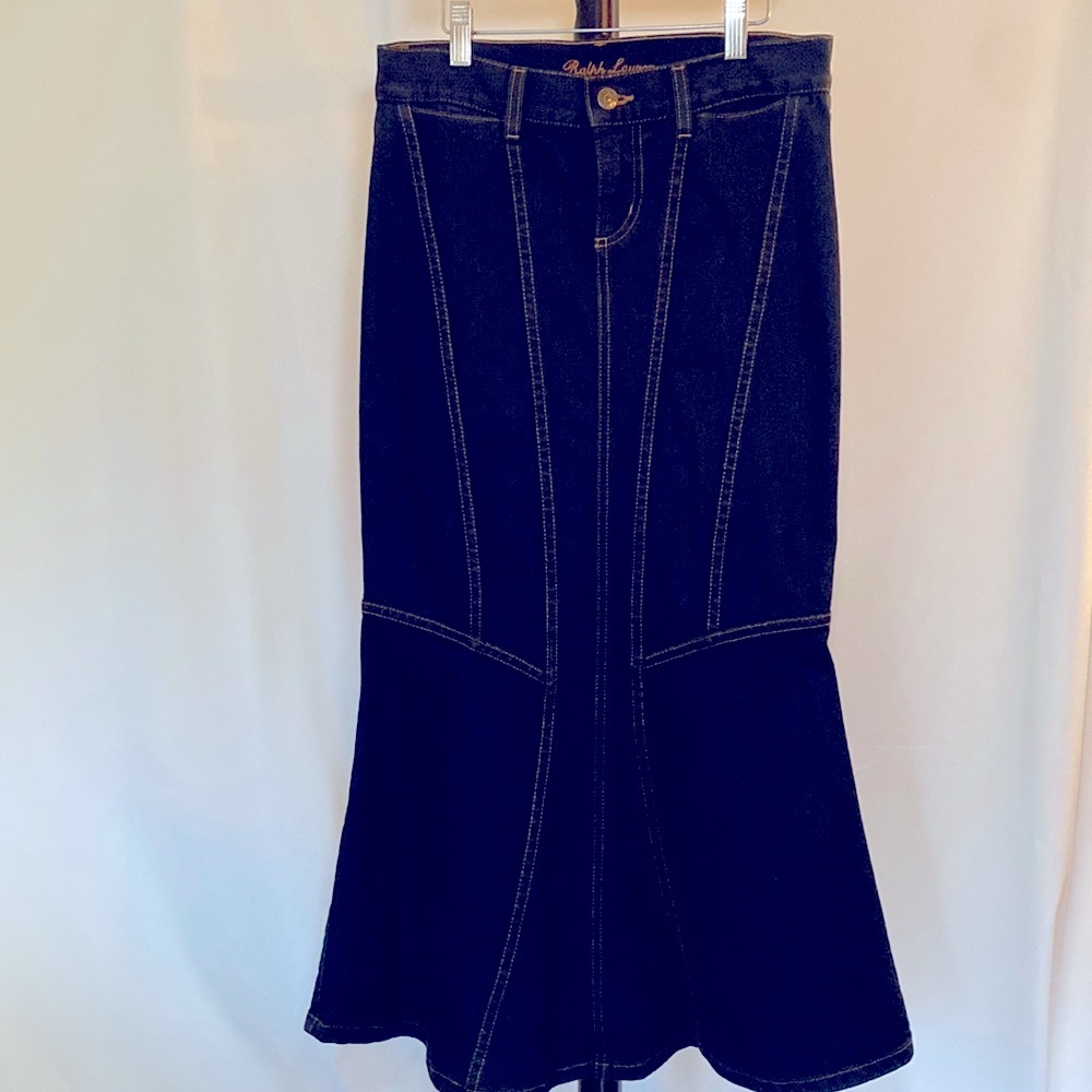 Ralph Lauren Denim Skirt, Blue Label, Midi Length, Size 26